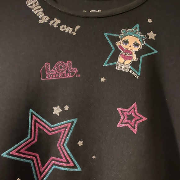 LOL Surprise Black Star Dress-large 10/12 like new - Picture 6 of 7